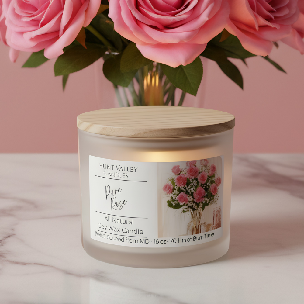 Pure Rose – 16oz | 3-Wick Soy Candle