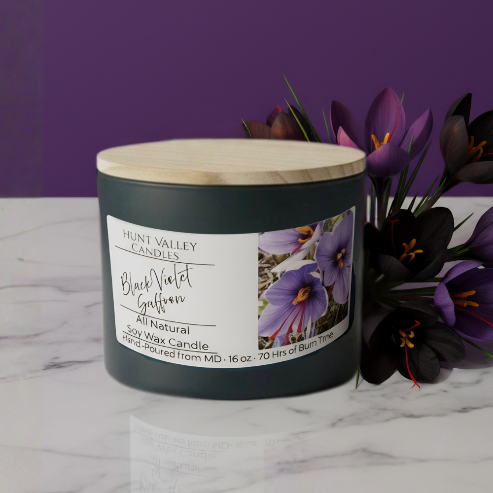Black Violet Saffron – 16oz | 3-Wick Soy Candle