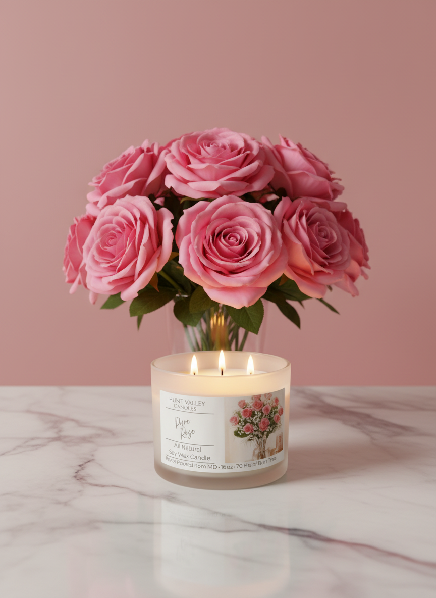 Pure Rose – 16oz | 3-Wick Soy Candle