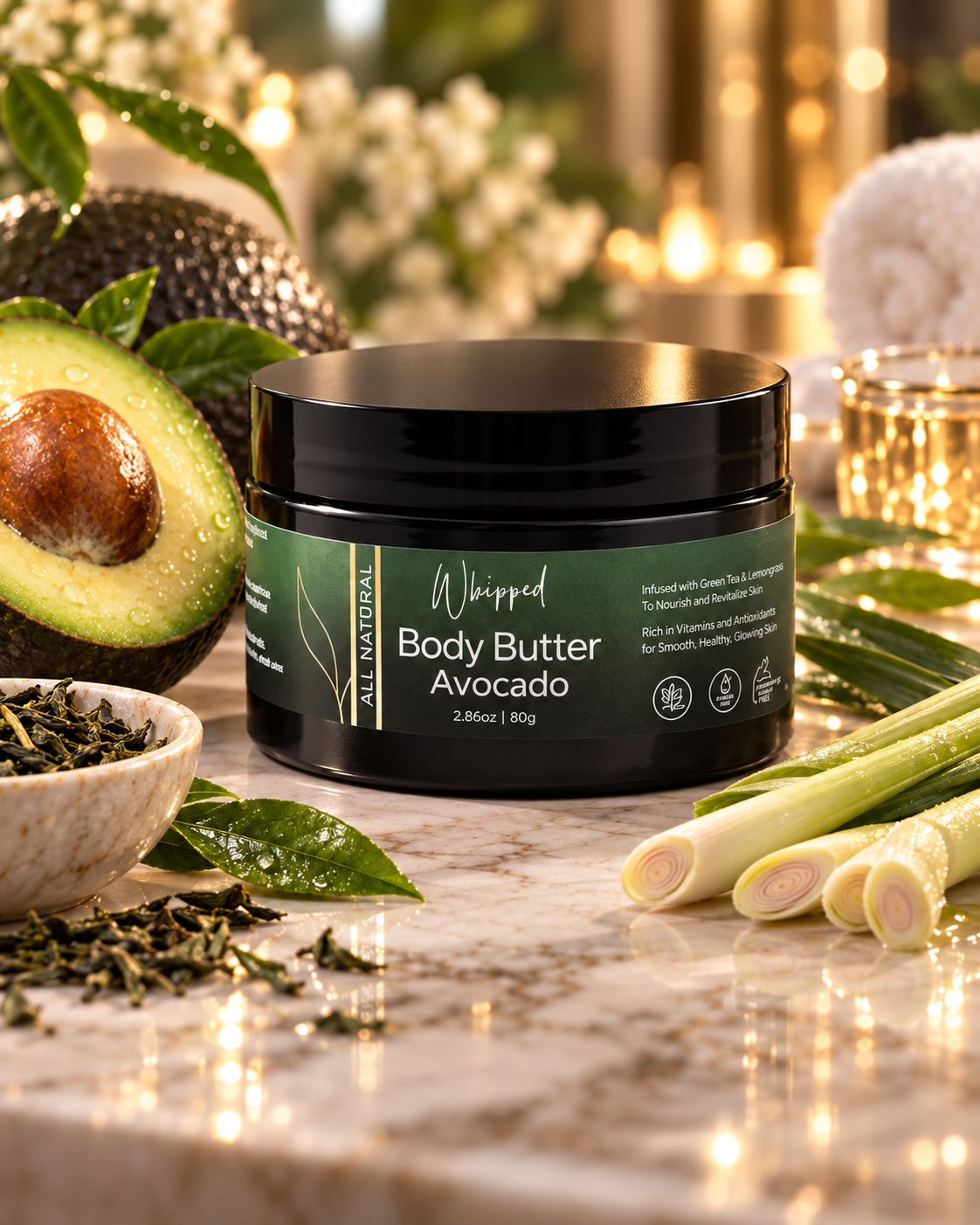Whipped Avocado Body Butter • Infused with Green Tea & Lemongrass