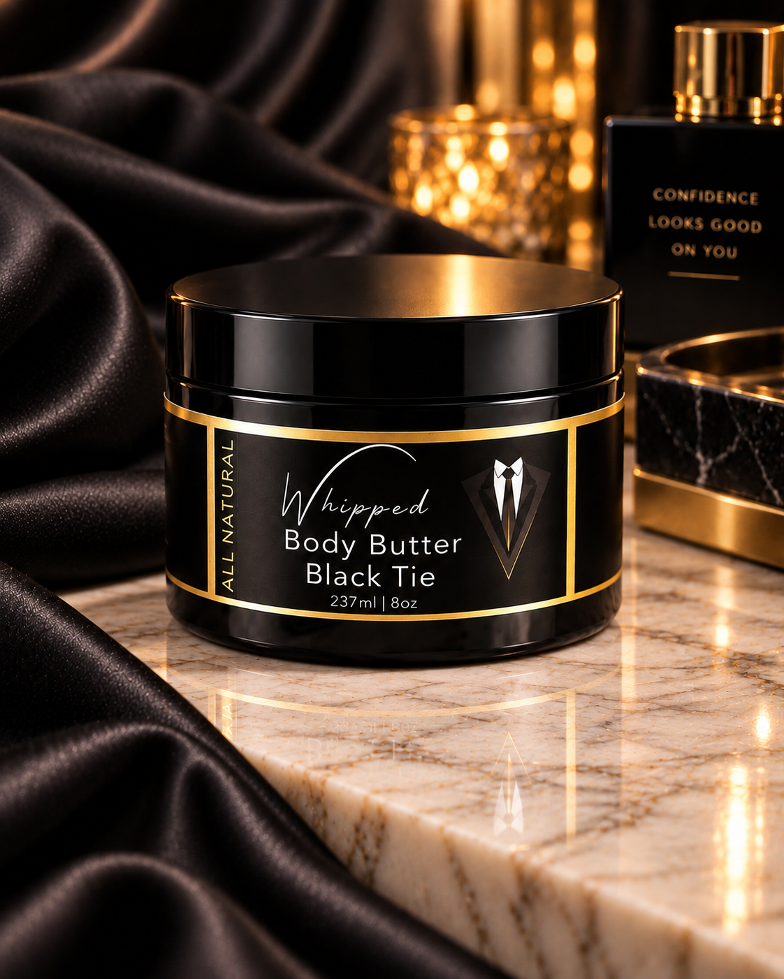 All Natural Whipped Body Butter - Black Tie (8 oz)