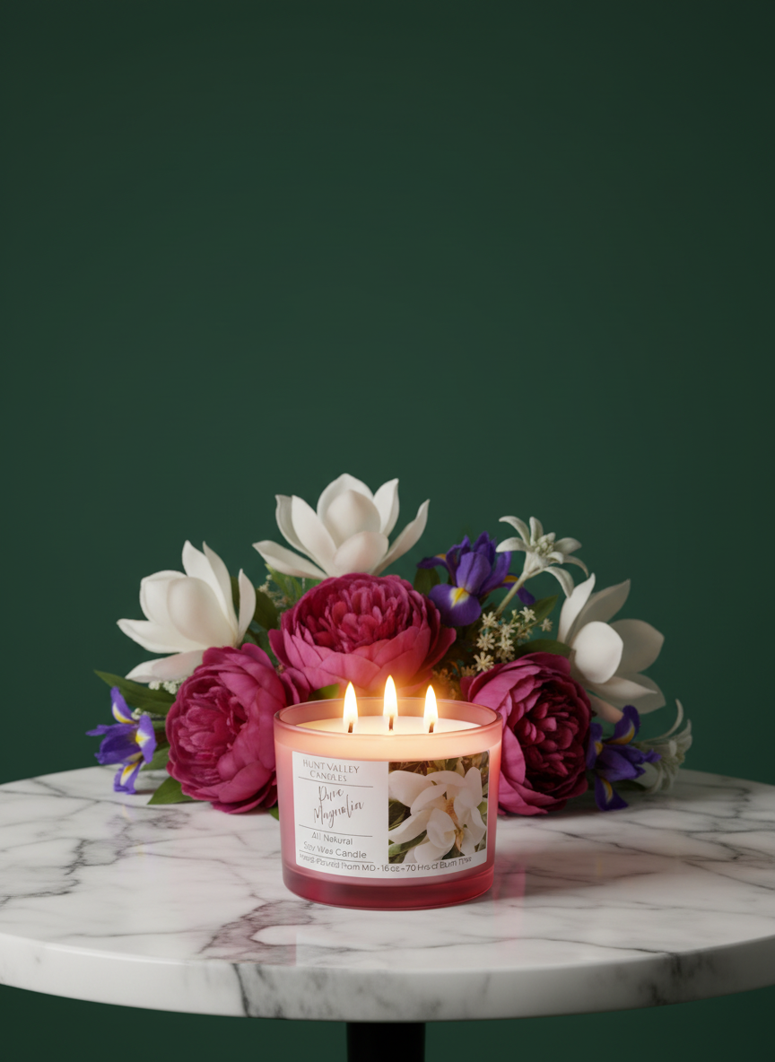 Pure Magnolia – 16oz | 3-Wick Soy Candle