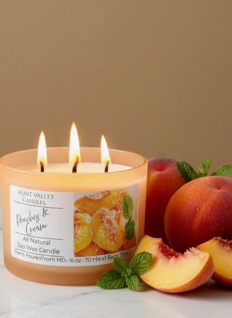 Peaches & Crème 3-wick| 16oz Soy Candle