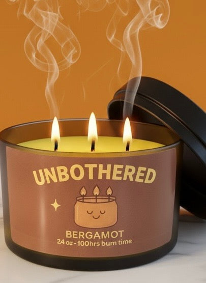 🍋 Unbothered – Bergamot Soy Candle (24oz, 3-Wicks)