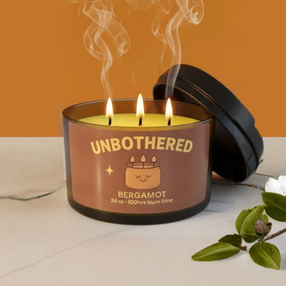 🍋 Unbothered – Bergamot Soy Candle (24oz, 3-Wicks)