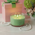 💚🌸 Pretty N’ Green – Warm Vanilla 3-Wick Soy Candle (24 oz)