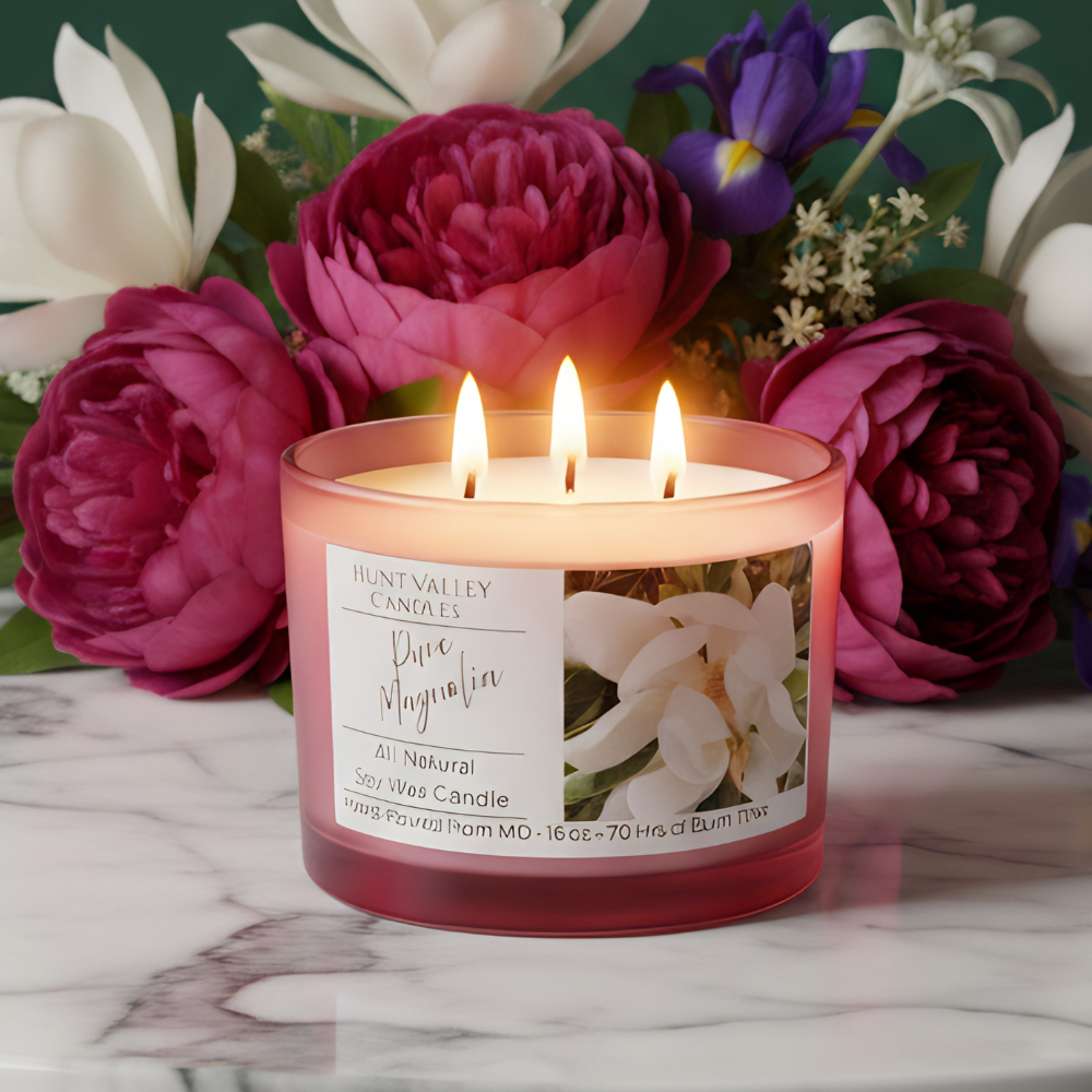 Pure Magnolia – 16oz | 3-Wick Soy Candle