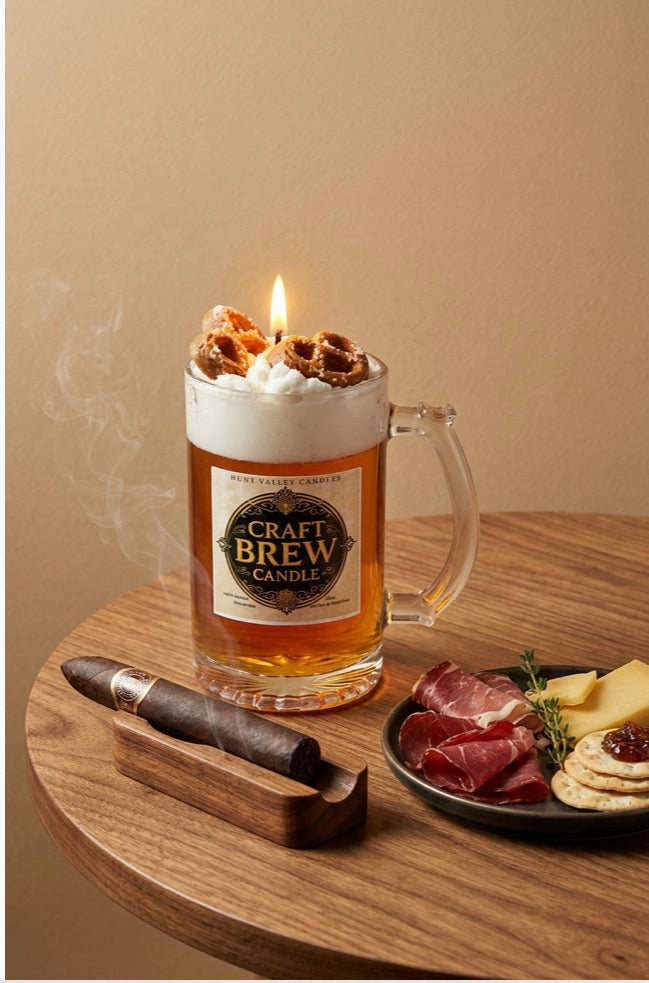 Craft Brew Candle - 16 oz Hand-Poured Soy Candle | Beer-Inspired Fragrance